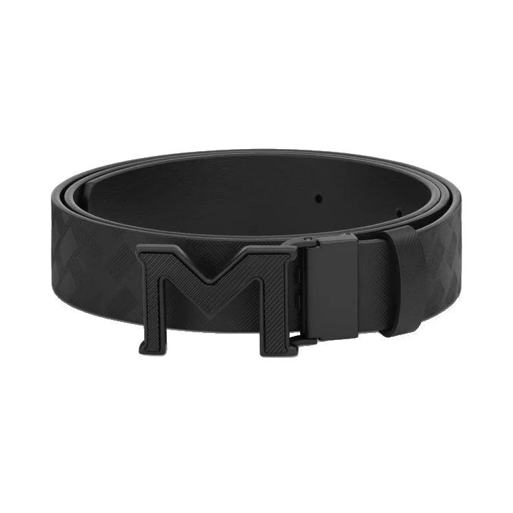 Montblanc cintura reversibile con fibbia M Extrem 3.0 nera/nera liscia 198646