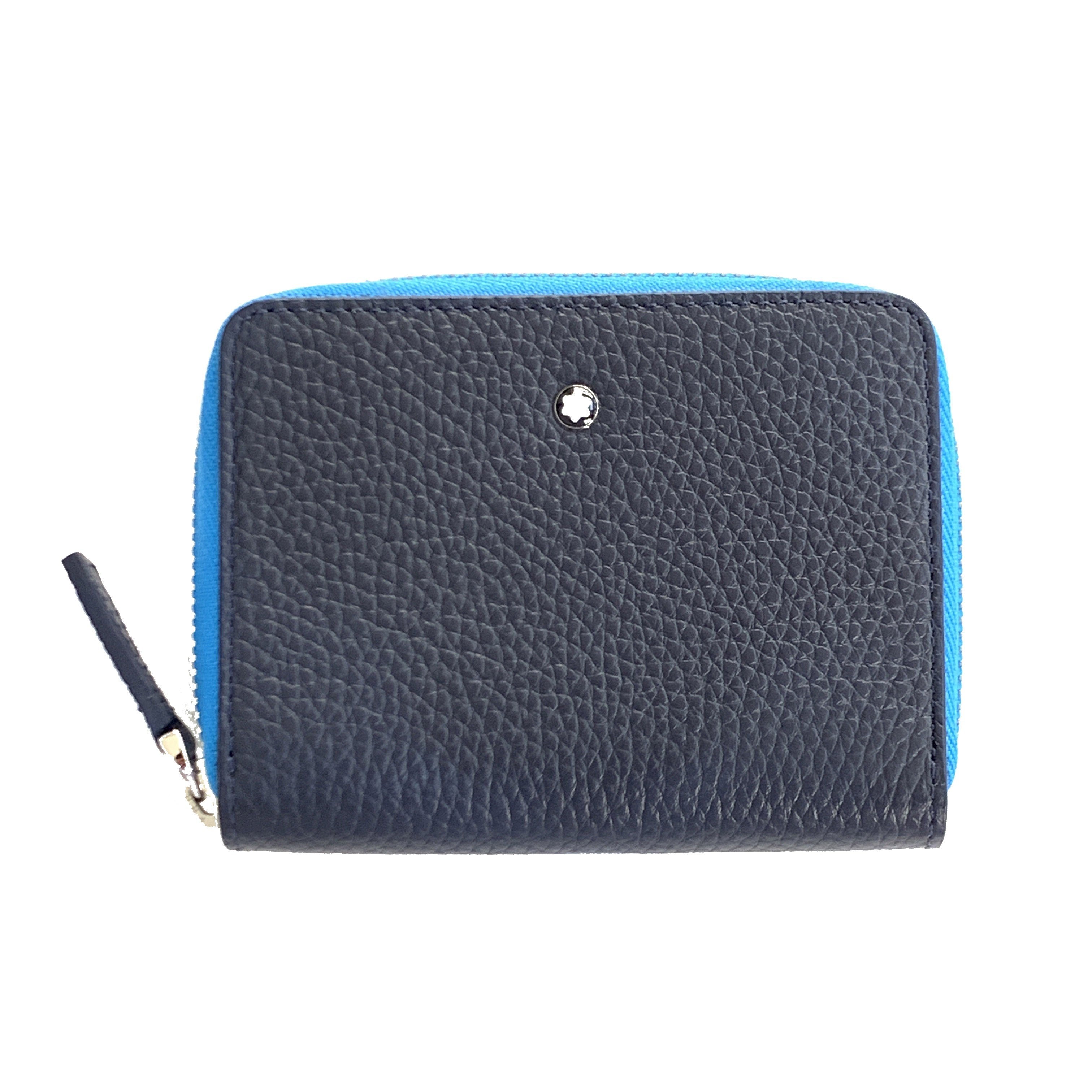 Montblanc custodia accessori per telefono 1 scomparto grande Meisterstück Soft Grain blu celeste 124126