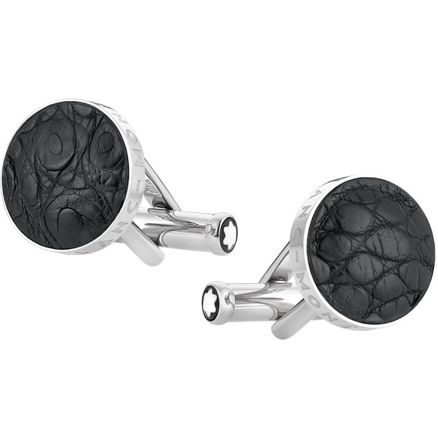 Montblanc gemelli Essential Sartorial acciaio coccodrillo 116645