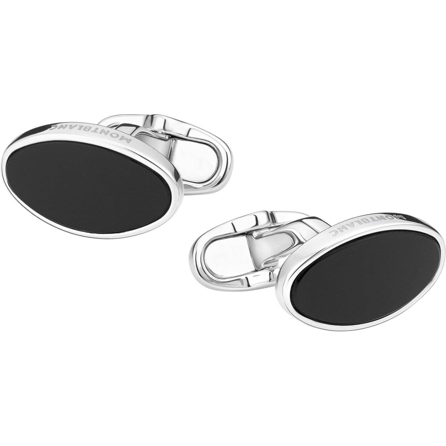 Montblanc gemelli Essential Sartorial argento 925 onice 116642