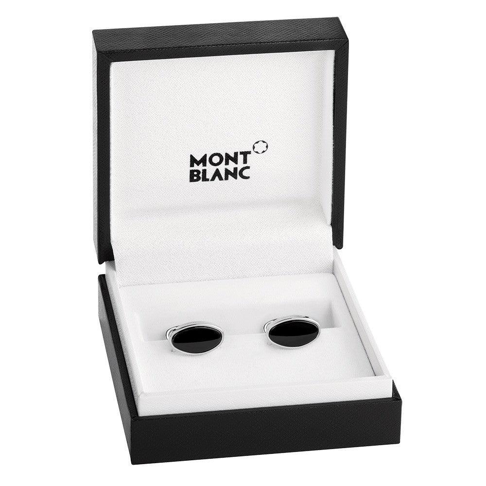 Montblanc gemelli Essential Sartorial argento 925 onice 116642