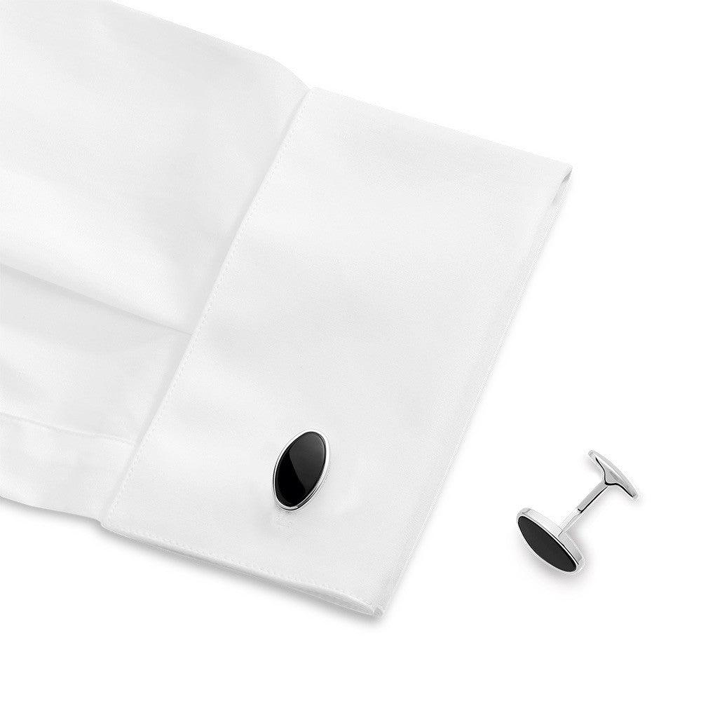 Montblanc gemelli Essential Sartorial argento 925 onice 116642