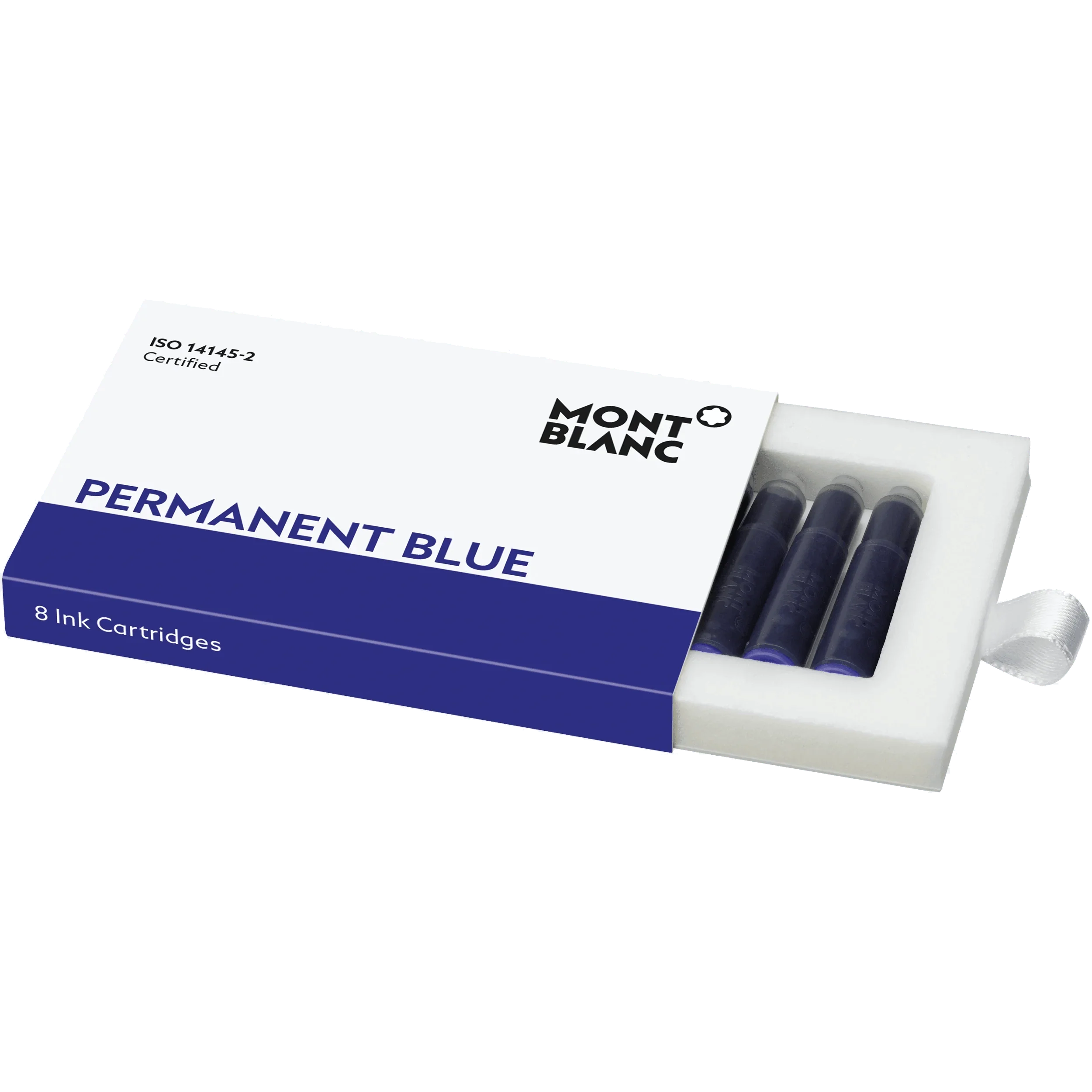 Montblanc inchiostro in cartucce 8 pezzi Permanent Blue blu indelebile 128208