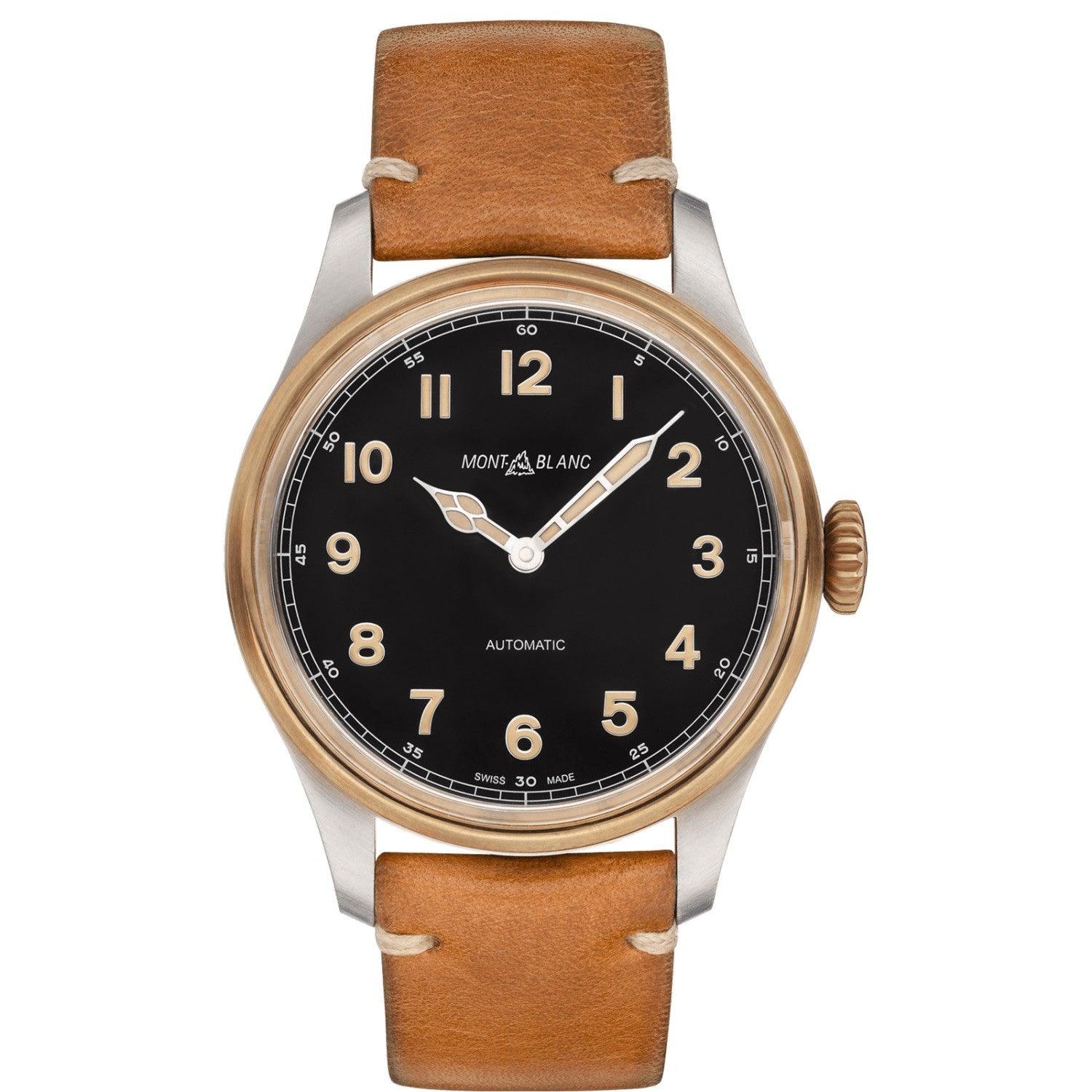 Montblanc orologio 1858 Automatic 44mm nero automatico acciaio e bronzo 116241
