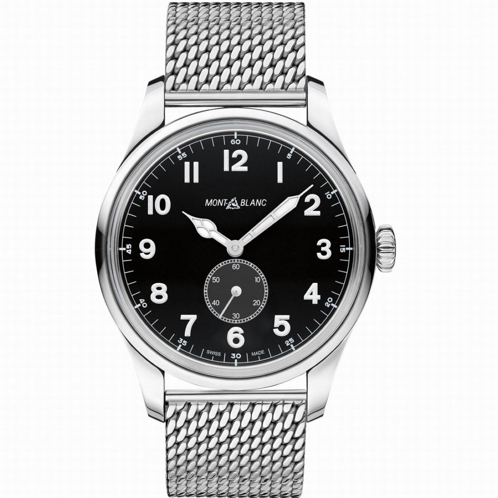 Montblanc orologio 1858 Automatic Small Second 44mm nero automatico acciaio 115074