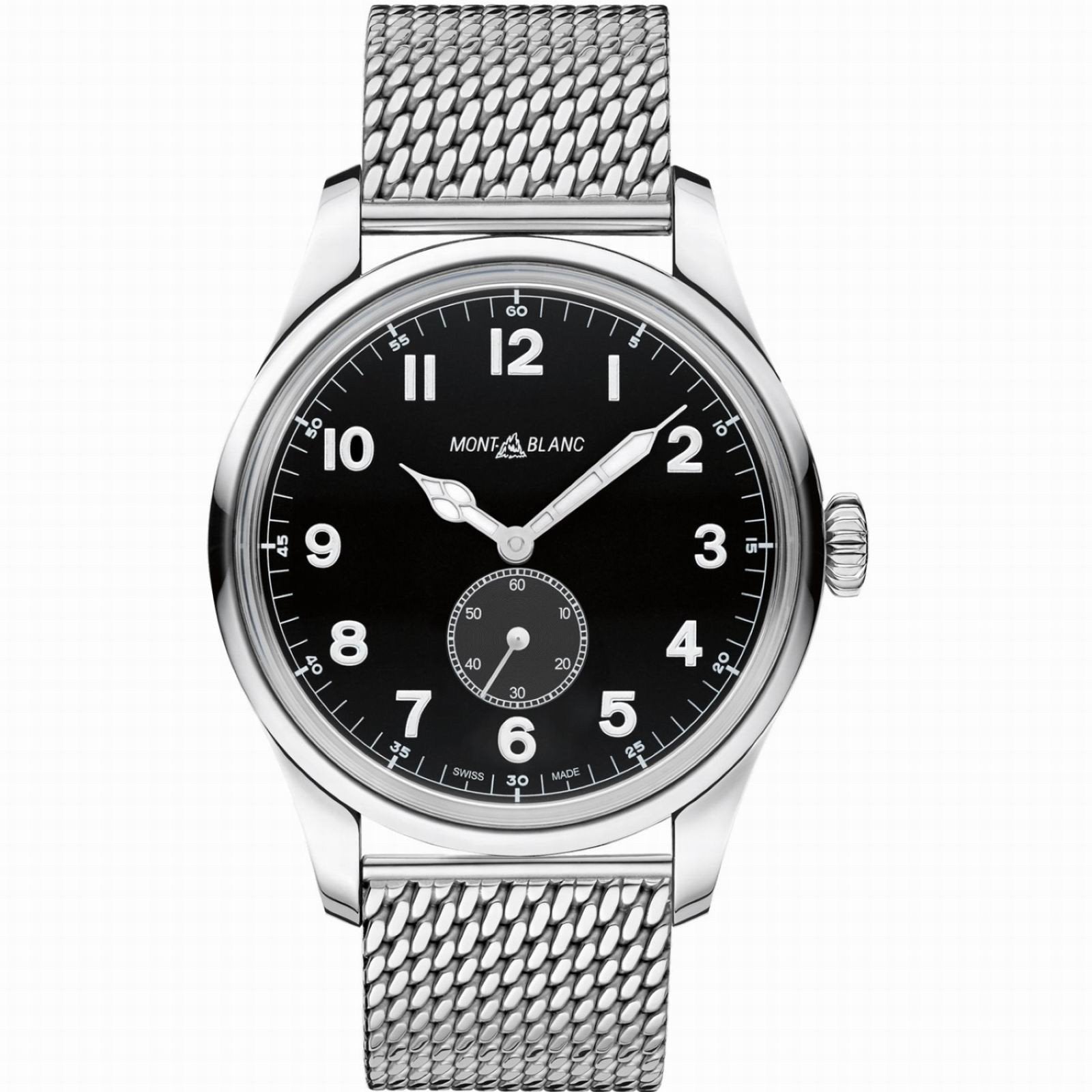Montblanc orologio 1858 Automatic Small Second 44mm nero automatico acciaio 115074