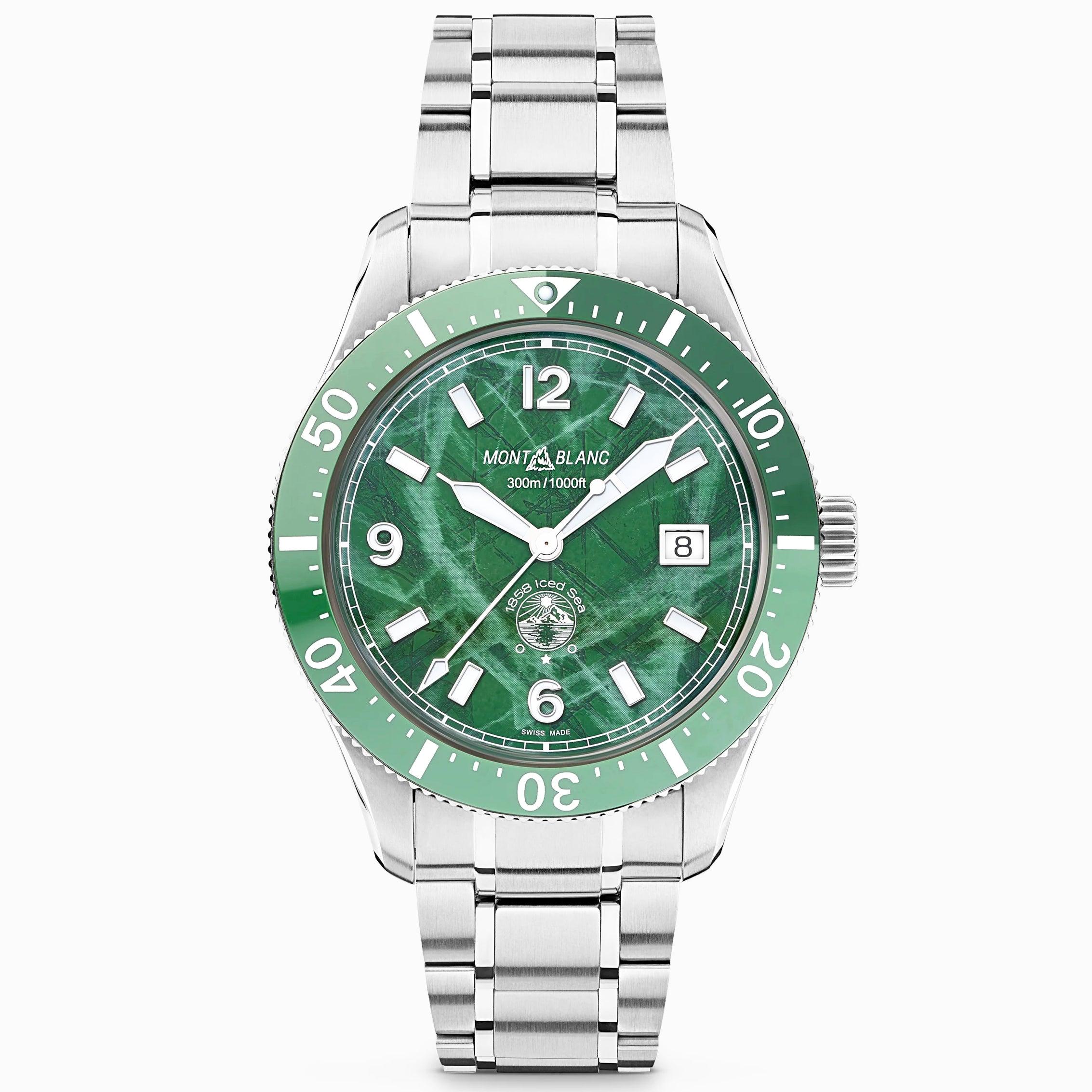 Montblanc orologio 1858 Ice Sea Automatic Date 41mm verde automatico acciaio 129373