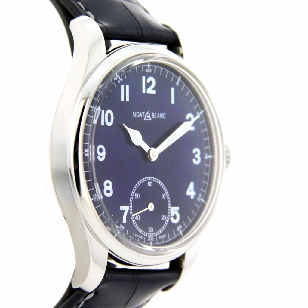 Montblanc orologio 1858 Manual Small Second 44mm blu carica manuale acciaio 113702