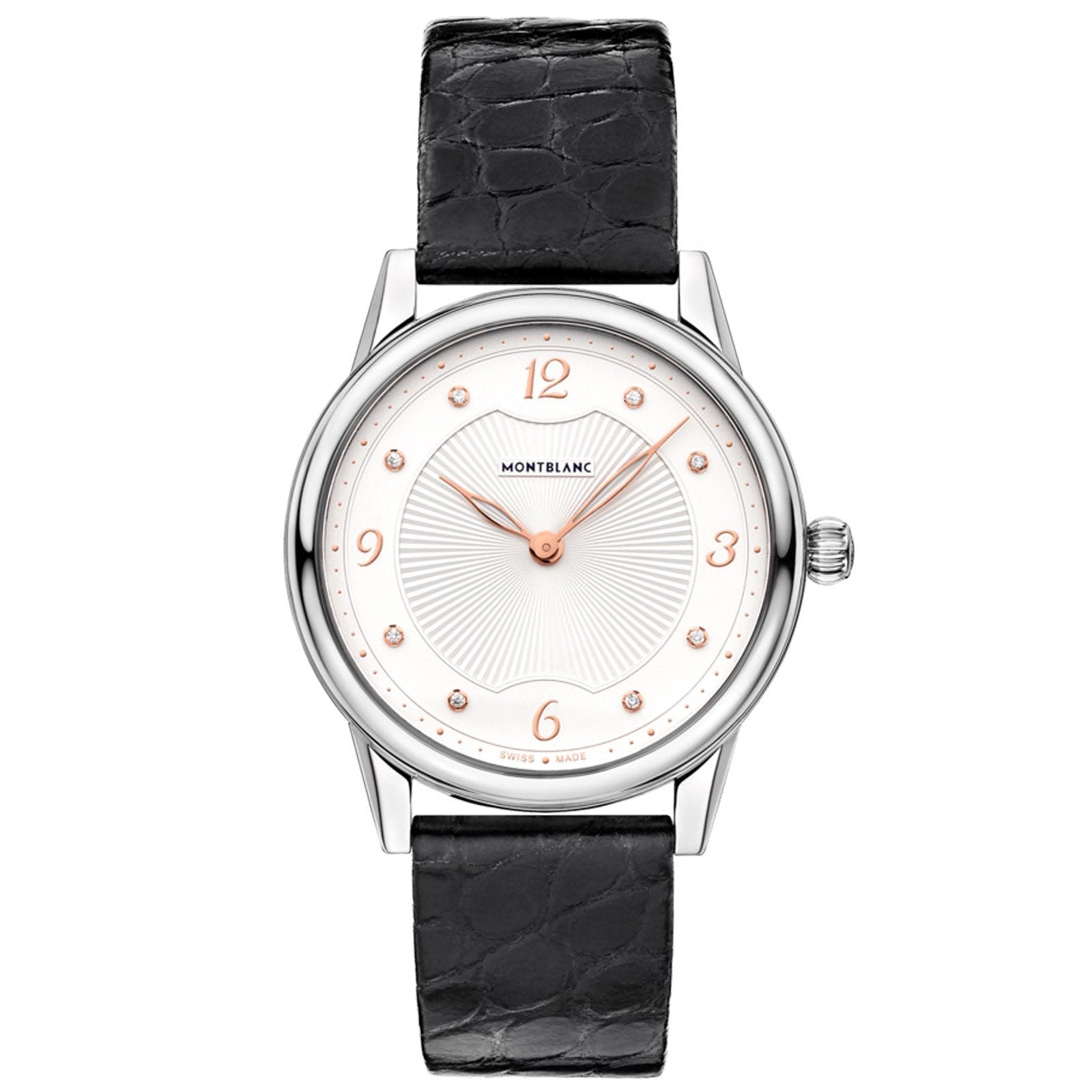 Montblanc orologio donna Bohème Quartz 34mm acciaio coccodrillo nero 123868