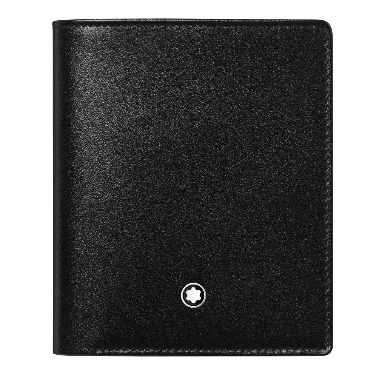 Montblanc porta biglietti da visita con scomparto banconote e tasca a vista Meisterstück nero 130085