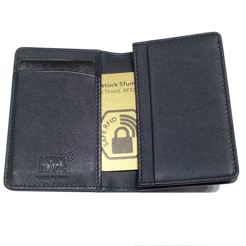 Montblanc porta biglietti da visita con soffietto a U Meisterstück Sfumato navy blu 123726