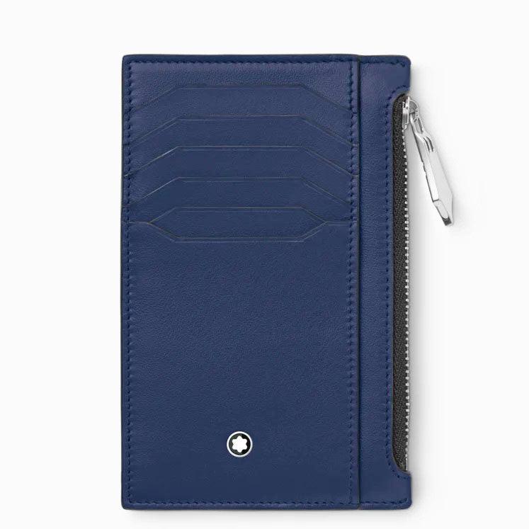Montblanc porta carte 8 scomparti con cerniera Meisterstück blu 131698