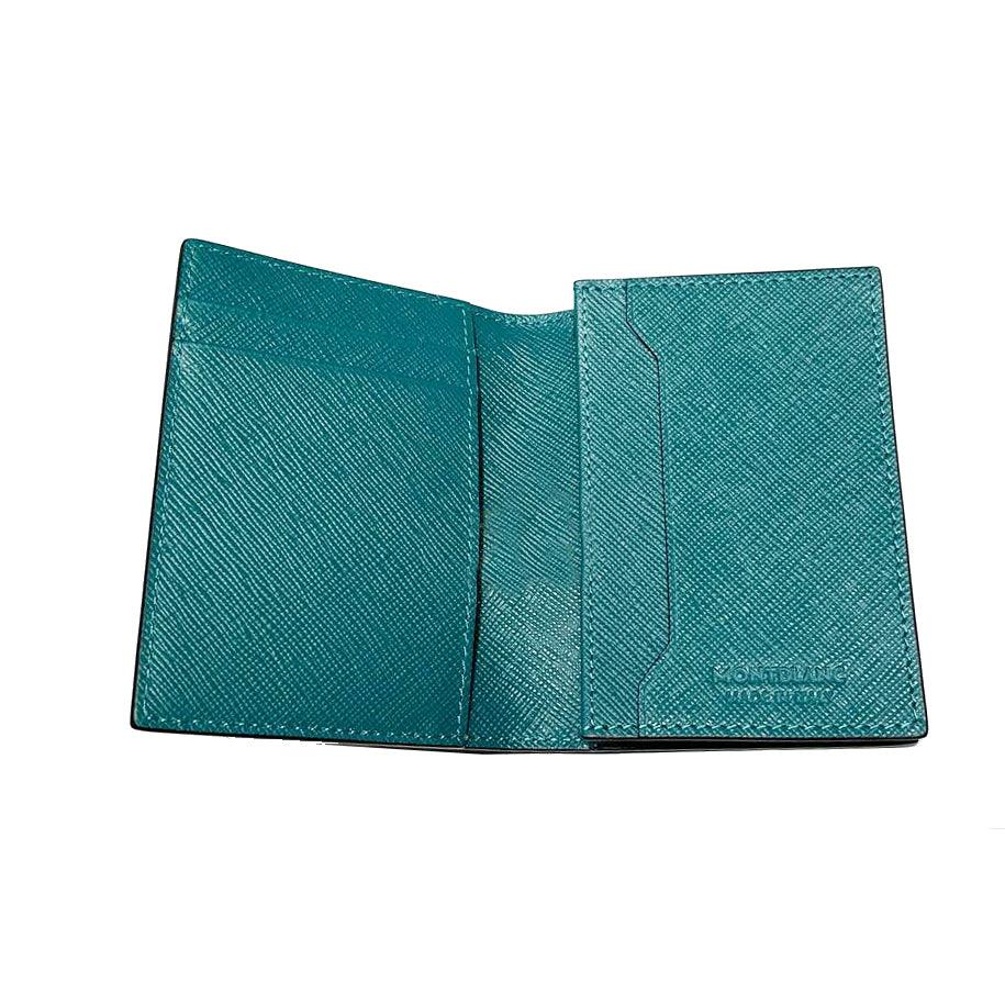 Montblanc portacarte di credito 4CC Sartorial Fern Blue 131726