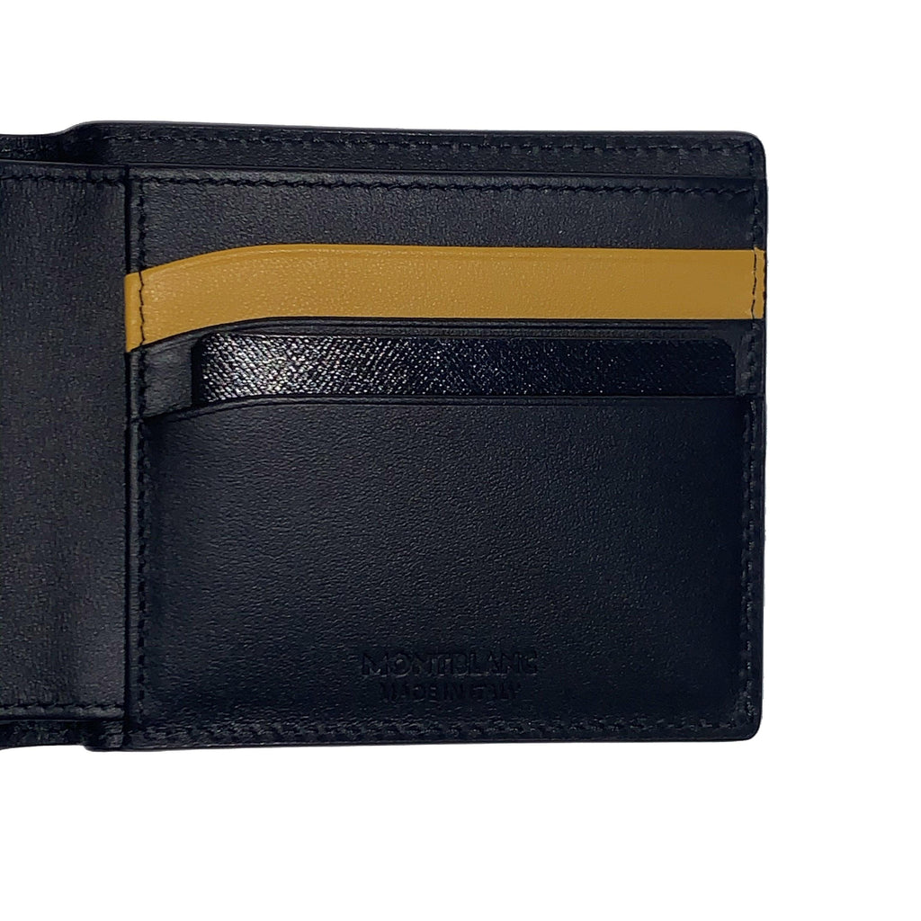 Montblanc portafoglio 6 scomparti Meisterstück Soft Grain nero/giallo 127325