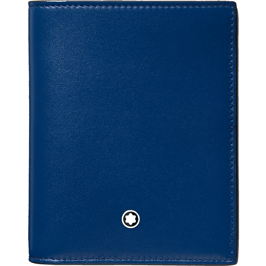 Montblanc portafoglio compatto 6 scomparti Meisterstück nero/blu 129678