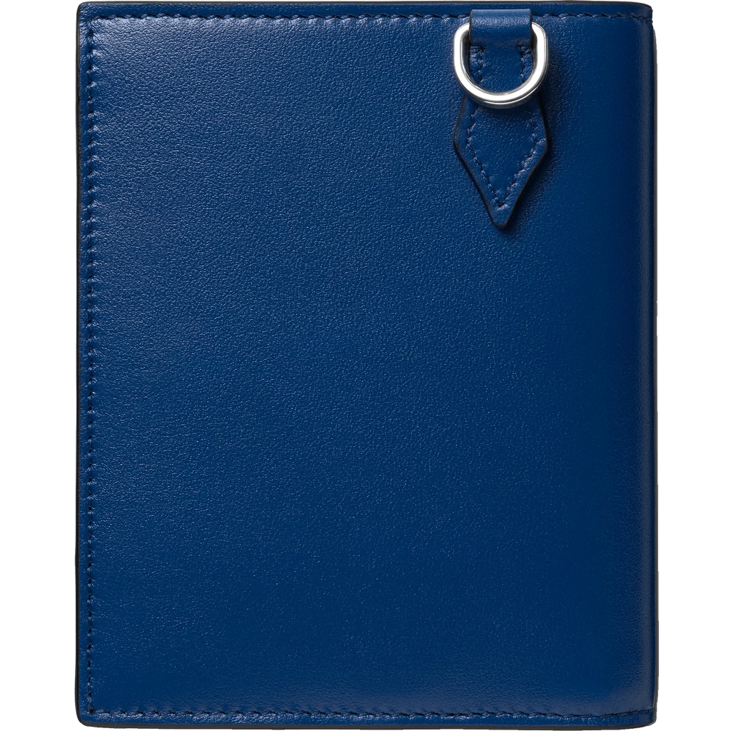 Montblanc portafoglio compatto 6 scomparti Meisterstück nero/blu 129678