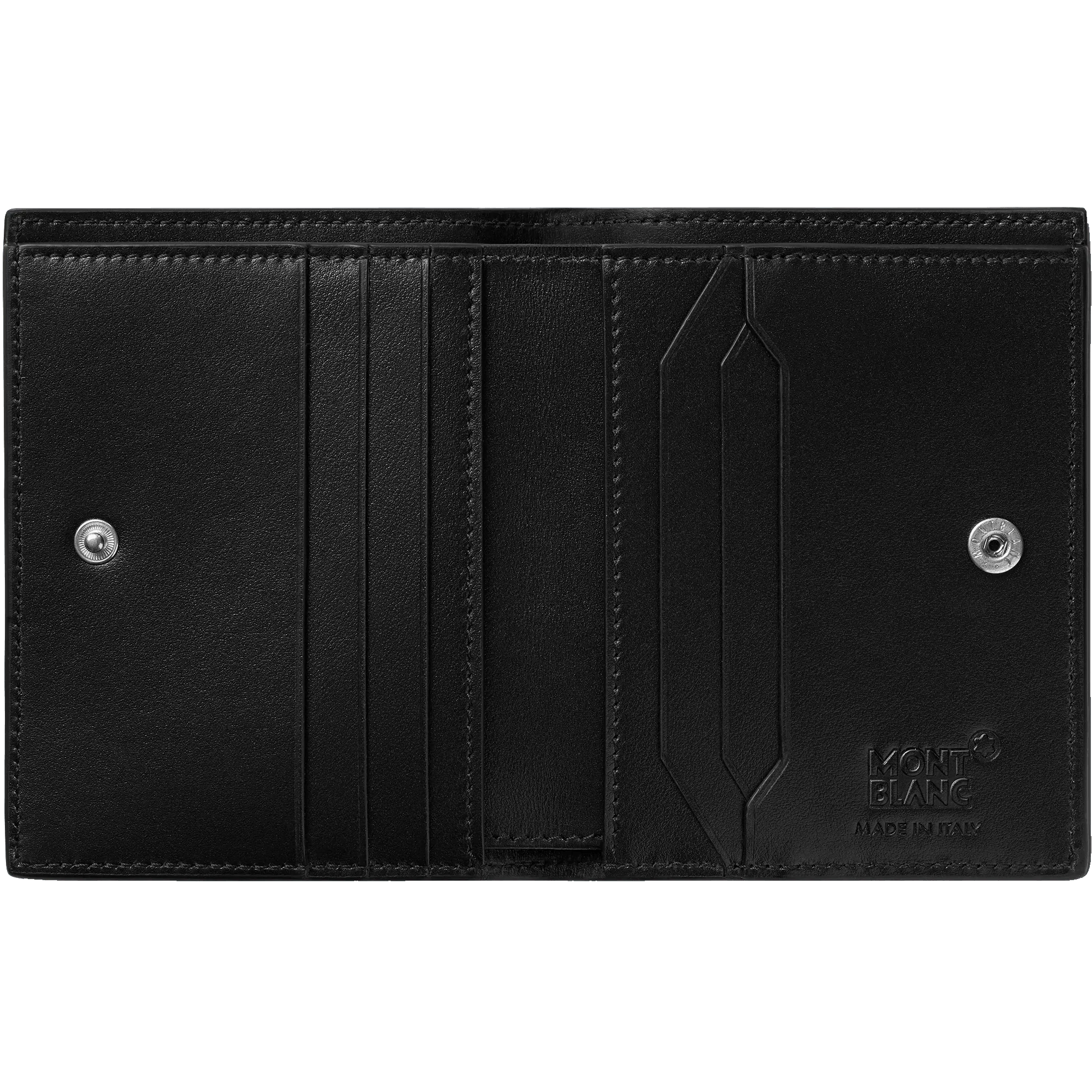 Montblanc portafoglio compatto 6 scomparti Meisterstück nero/blu 129678