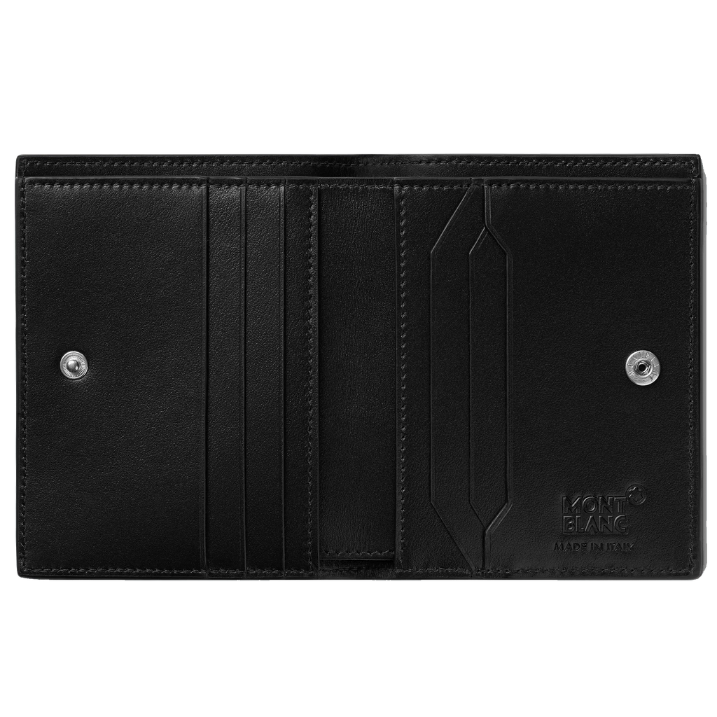 Montblanc portafoglio compatto Meisterstück 6 scomparti nero/rosso 129679