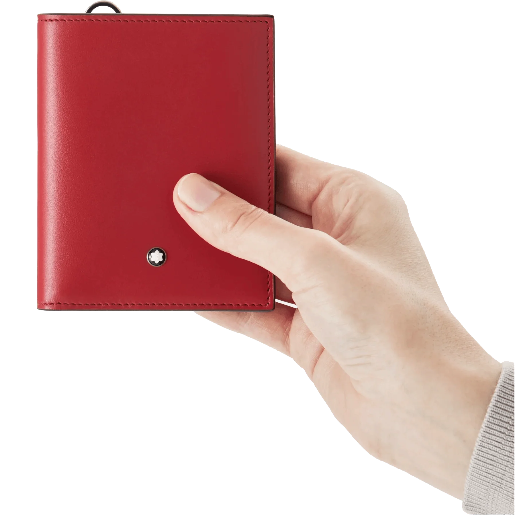 Montblanc portafoglio compatto Meisterstück 6 scomparti nero/rosso 129679