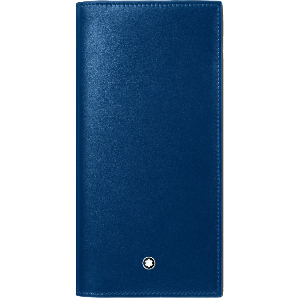Montblanc portafoglio lungo 15 scomparti Meisterstück nero/blu 129681
