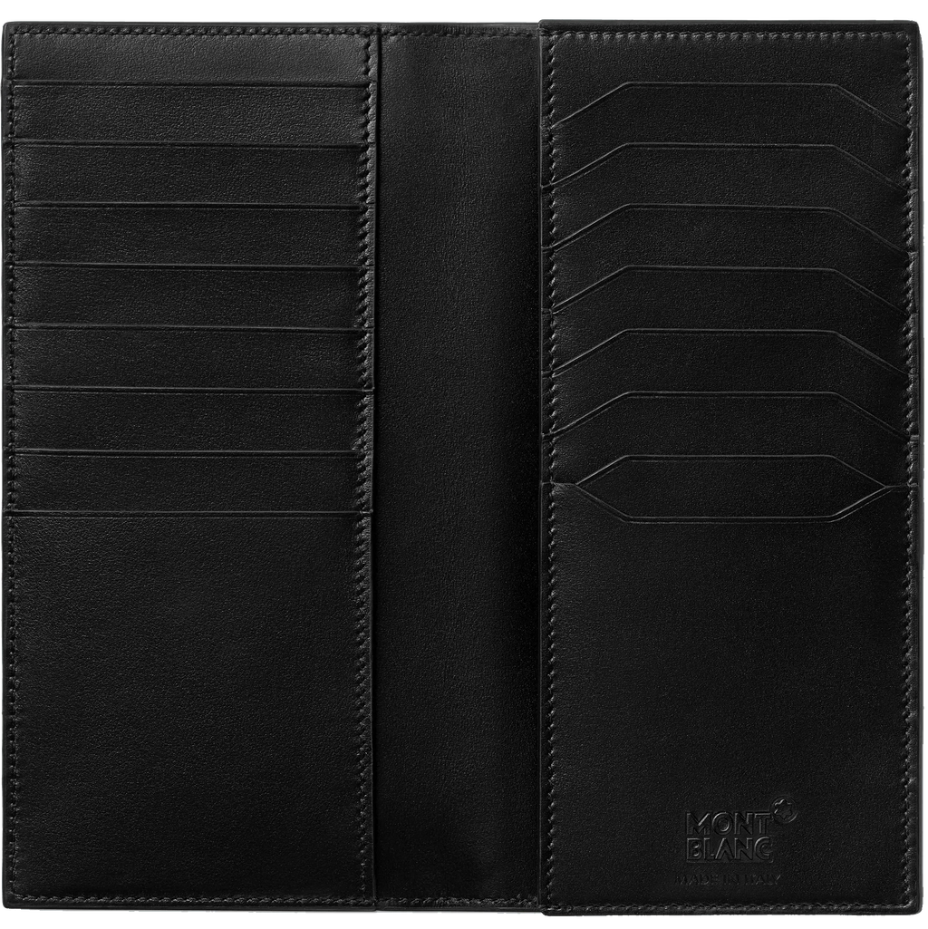 Montblanc portafoglio lungo 15 scomparti Meisterstück nero/blu 129681