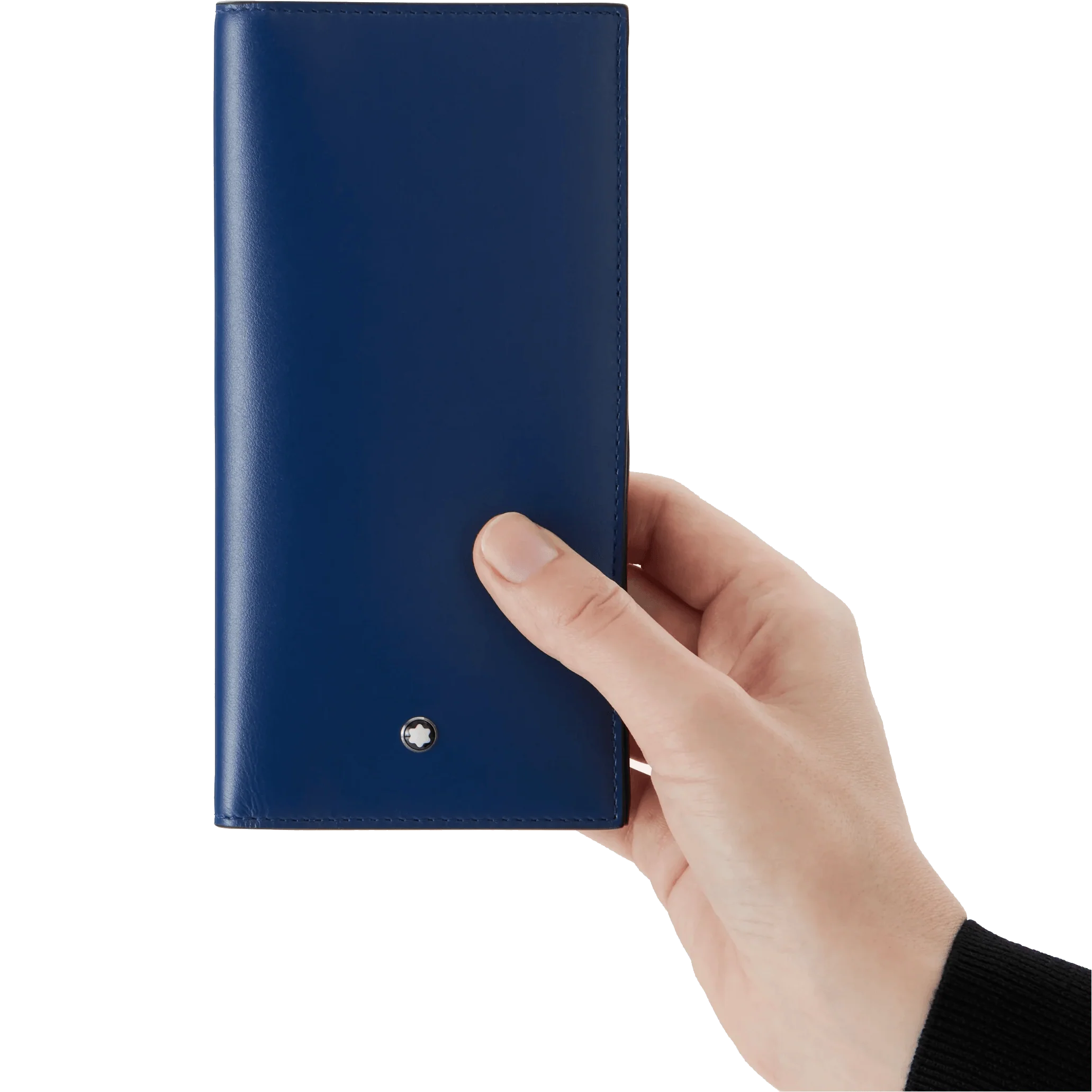 Montblanc portafoglio lungo 15 scomparti Meisterstück nero/blu 129681