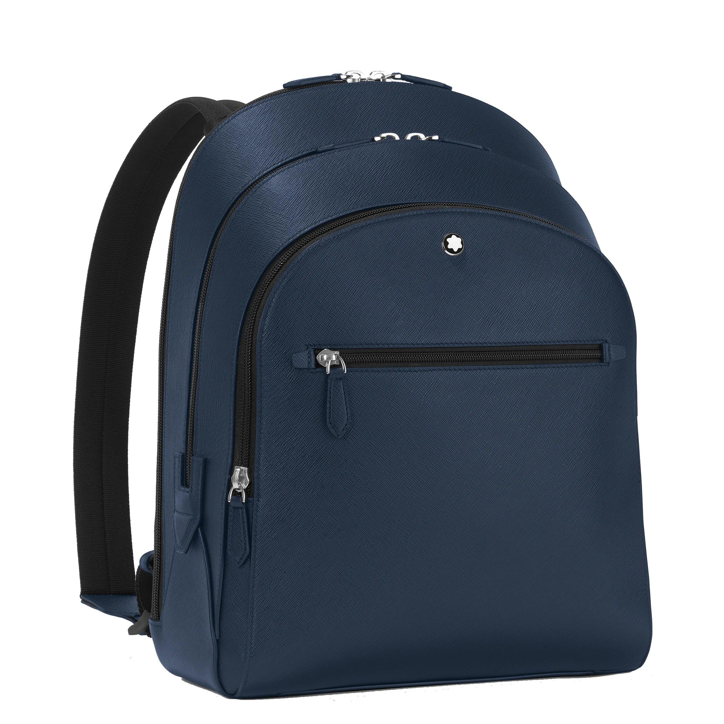 Montblanc zaino medio 3 scomparti sartorial blu 131716