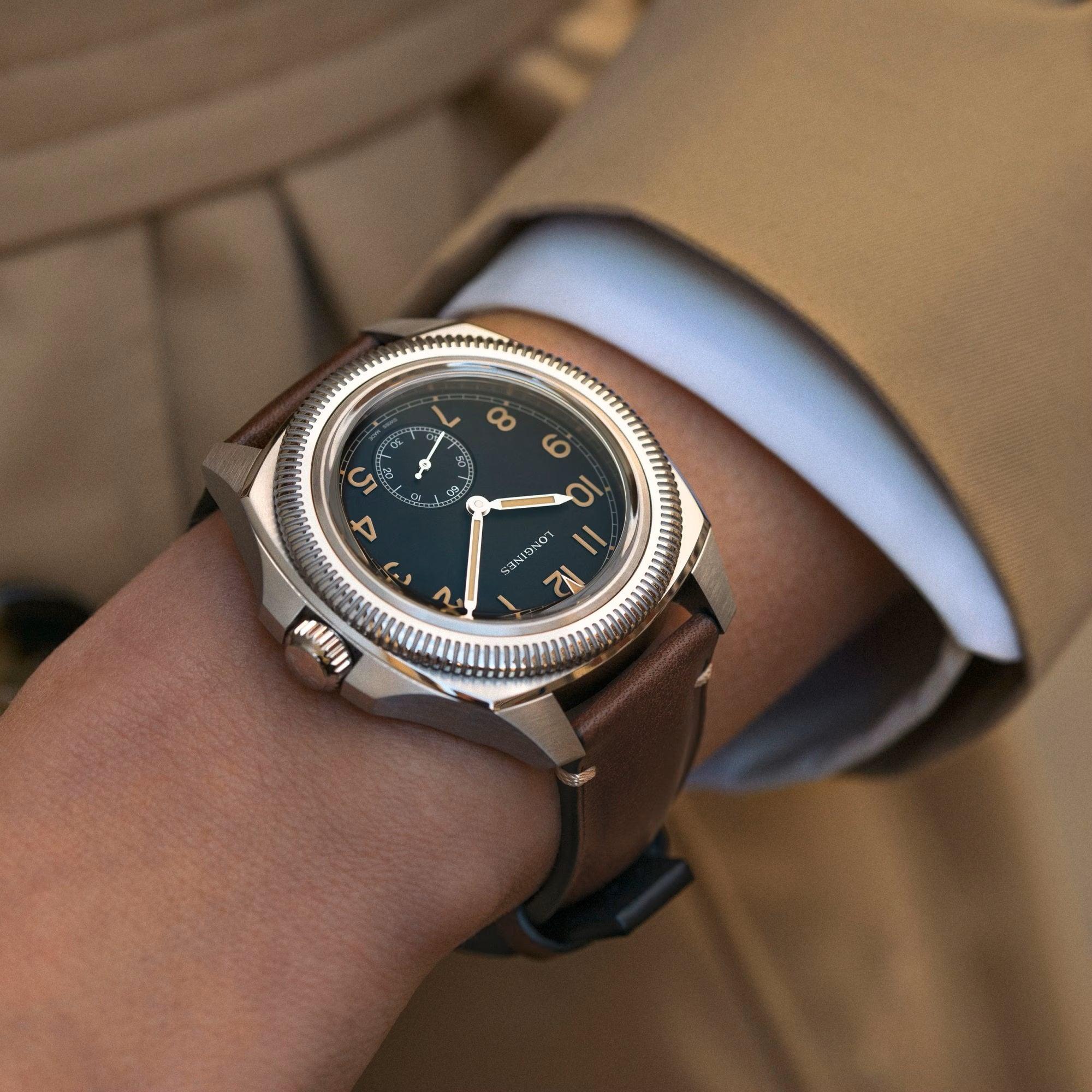 Longines orologio Pilot Majetek Box Edition 43mm nero automatico acciaio L2.838.4.53.9