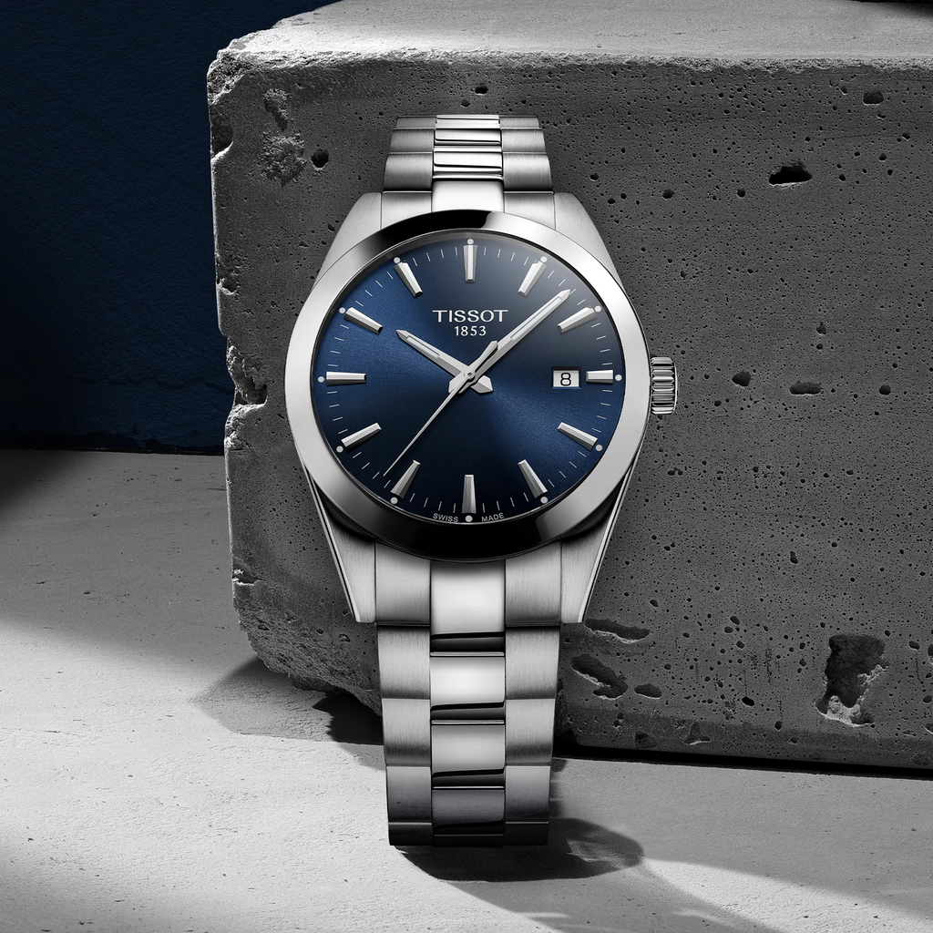 Tissot Gentleman T127.410.11.041.00 – Orologio uomo quarzo svizzero, quadrante blu, vetro zaffiro, cassa acciaio 40 mm