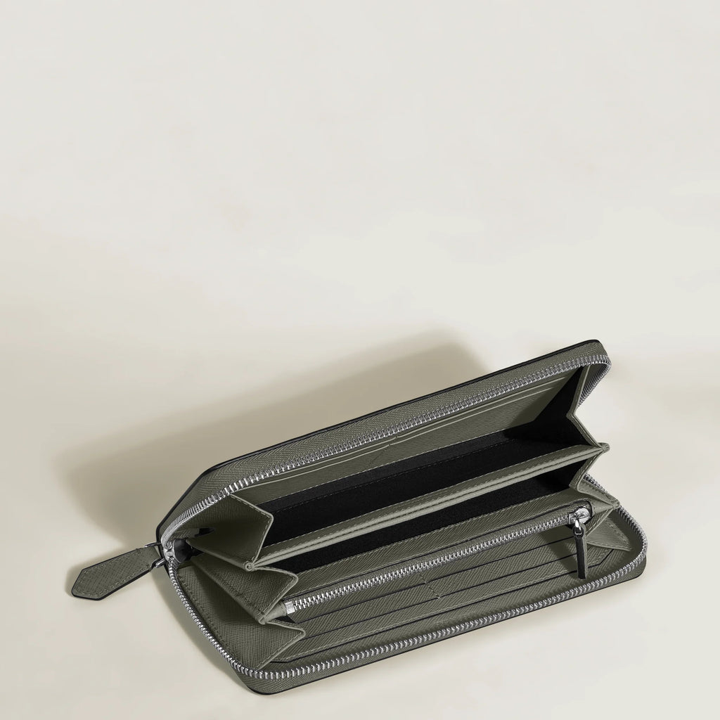 Montblanc portafoglio 12 scomparti con cerniera completa Sartorial grigio medio 199371