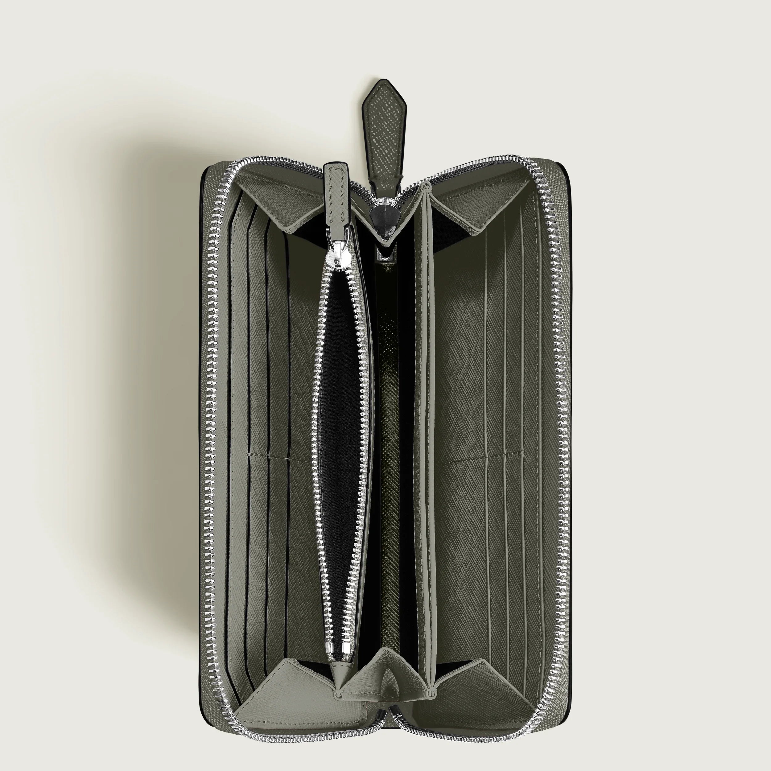 Montblanc portafoglio 12 scomparti con cerniera completa Sartorial grigio medio 199371