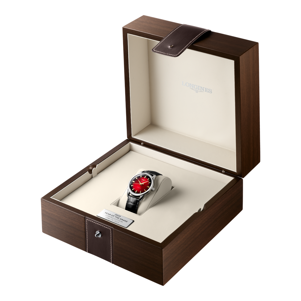 Longines orologio Conquest Heritage Year of the Snake Edition 40mm rosso automatico acciaio L1.651.4.09.2