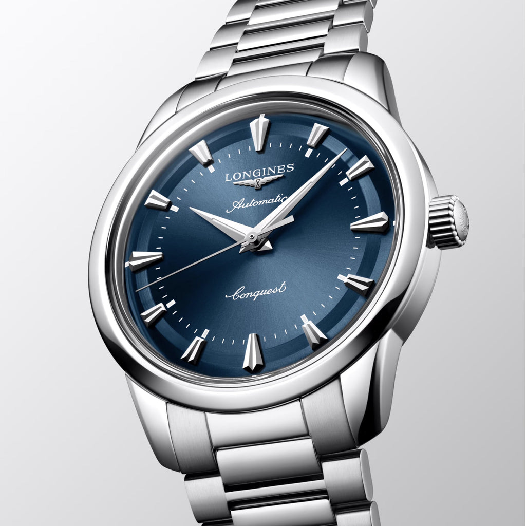 Longines orologio Heritage 40mm blu acciaio automatico L1.650.4.92.6