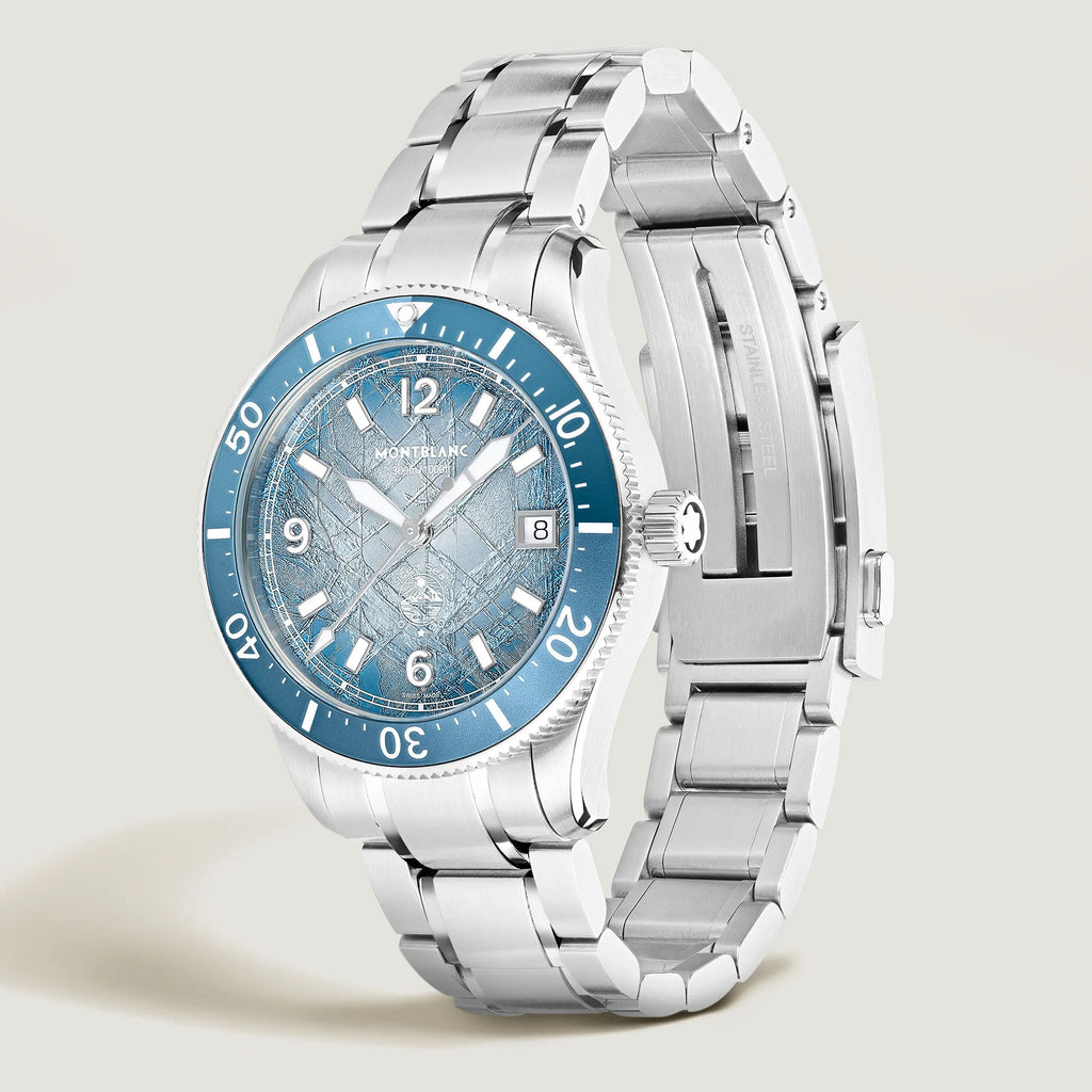 Montblanc orologio Iced Sea Automatic Date 0 Oxygen 38mm azzurro automatico acciaio 134022