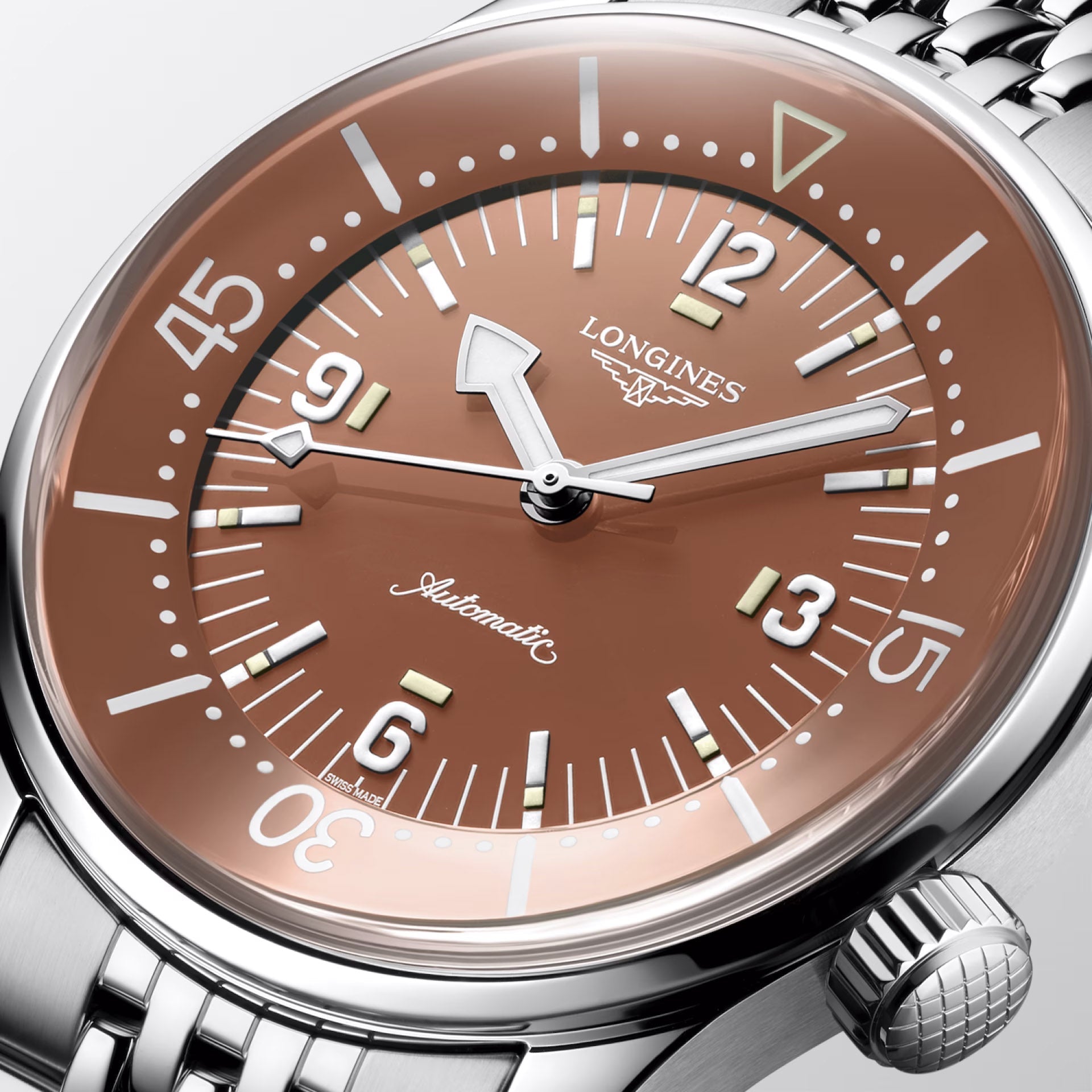 Longines orologio Legend Diver 39mm terracotta automatico acciaio L3.764.4.96.6