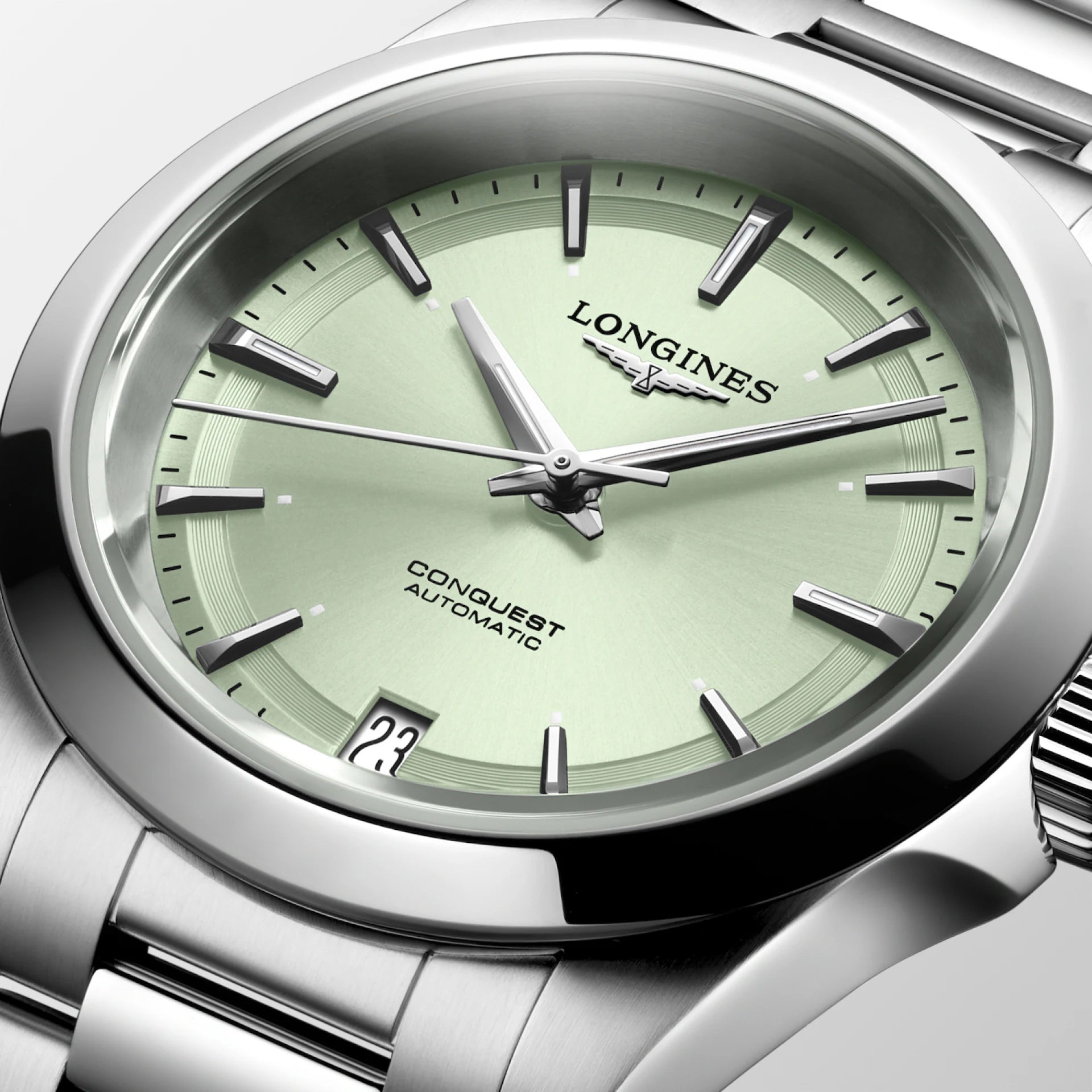 Longines orologio Conquest 34mm verde automatico acciaio L3.430.4.02.6