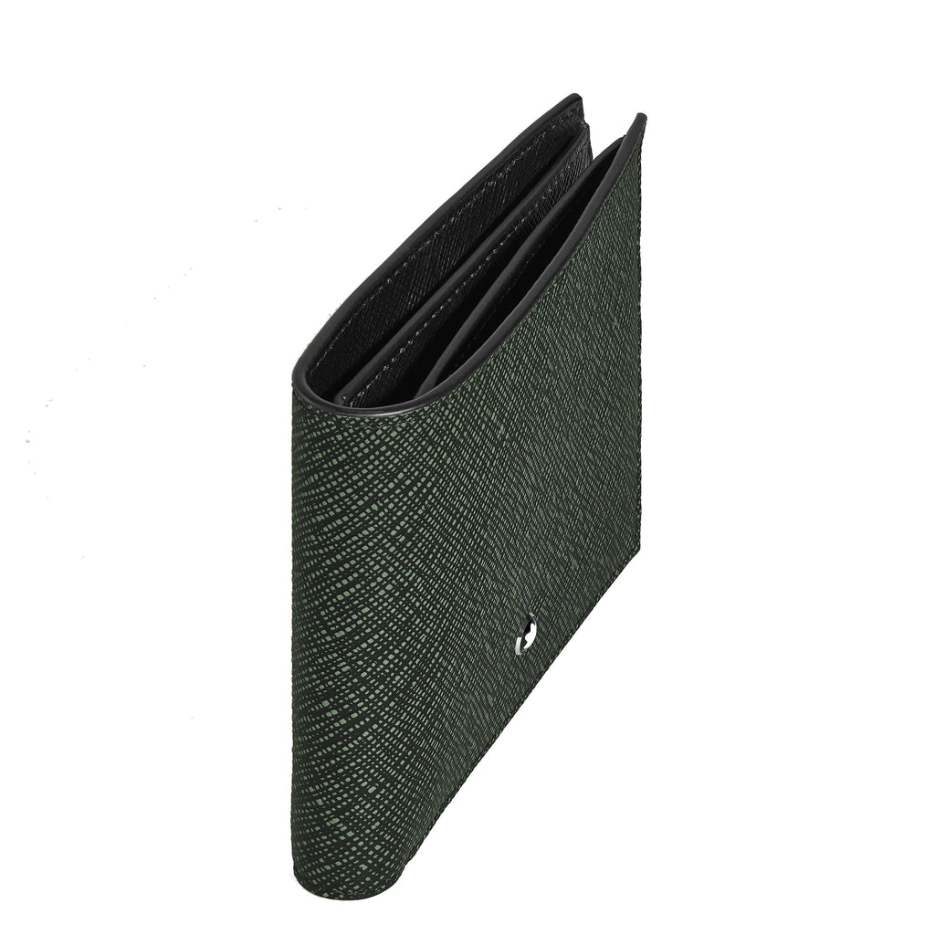 Montblanc portafoglio 6 scomparti sartorial tweed kaki 220385