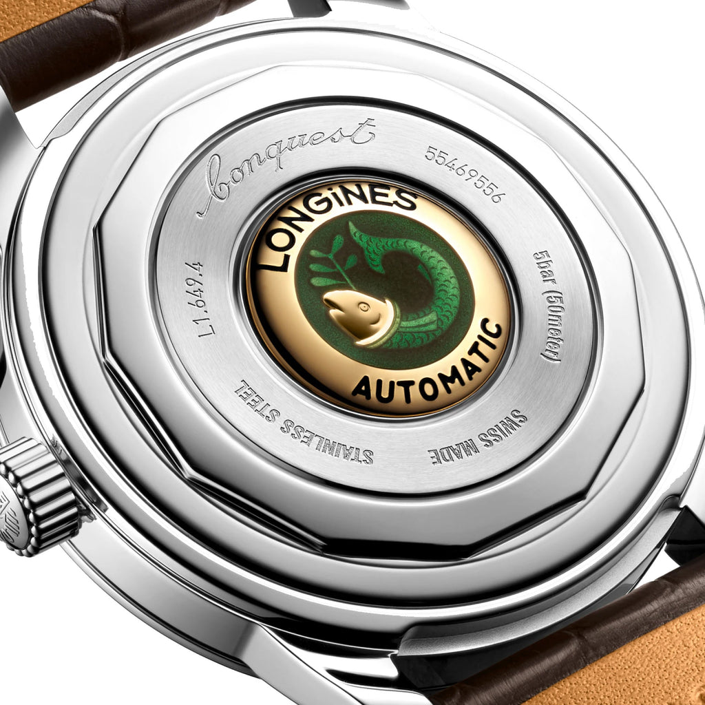 longines orologio Heritage 38mm marrone acciaio automatico L1.649.4.62.2