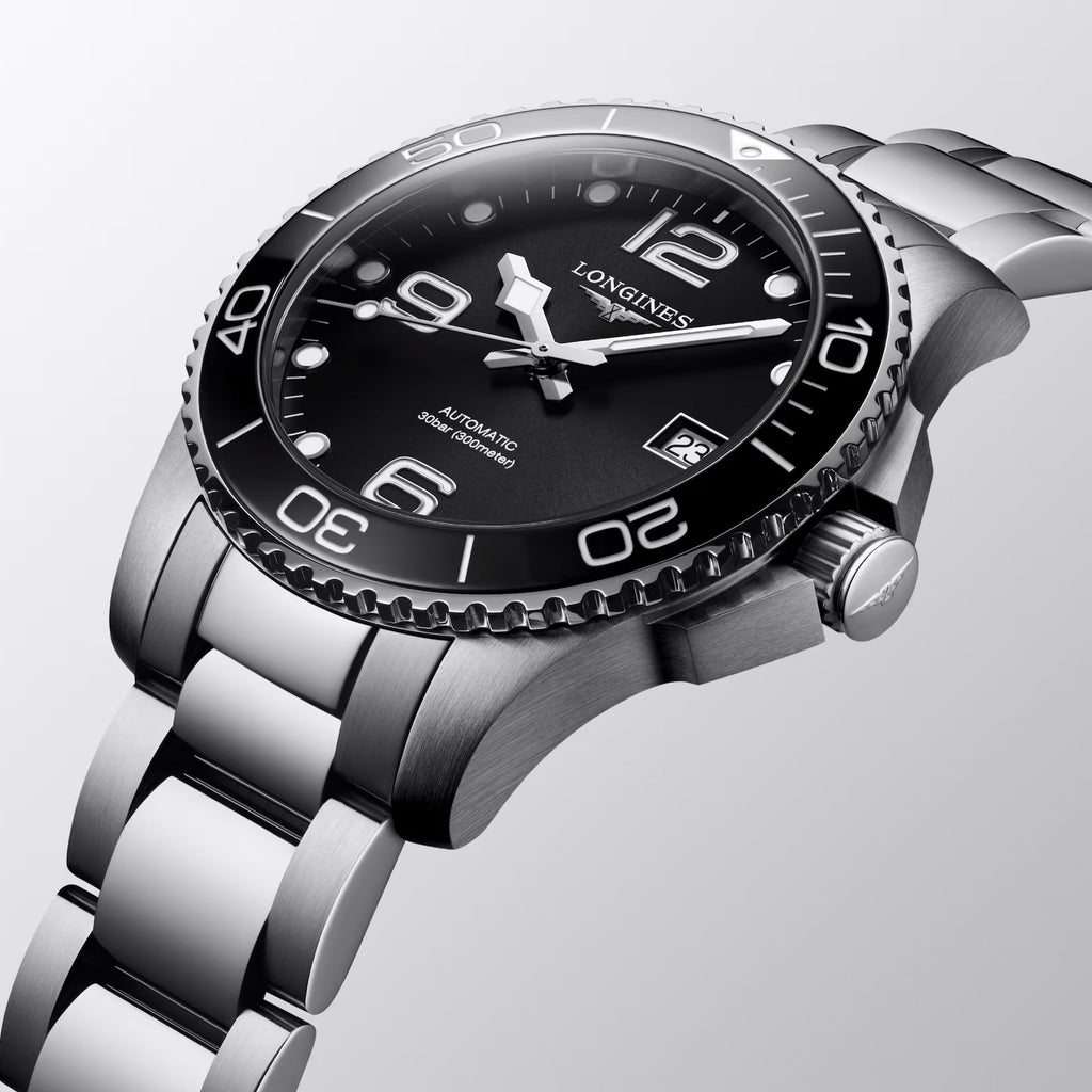 Longines orologio Hydroconquest 39mm nero automatico acciaio