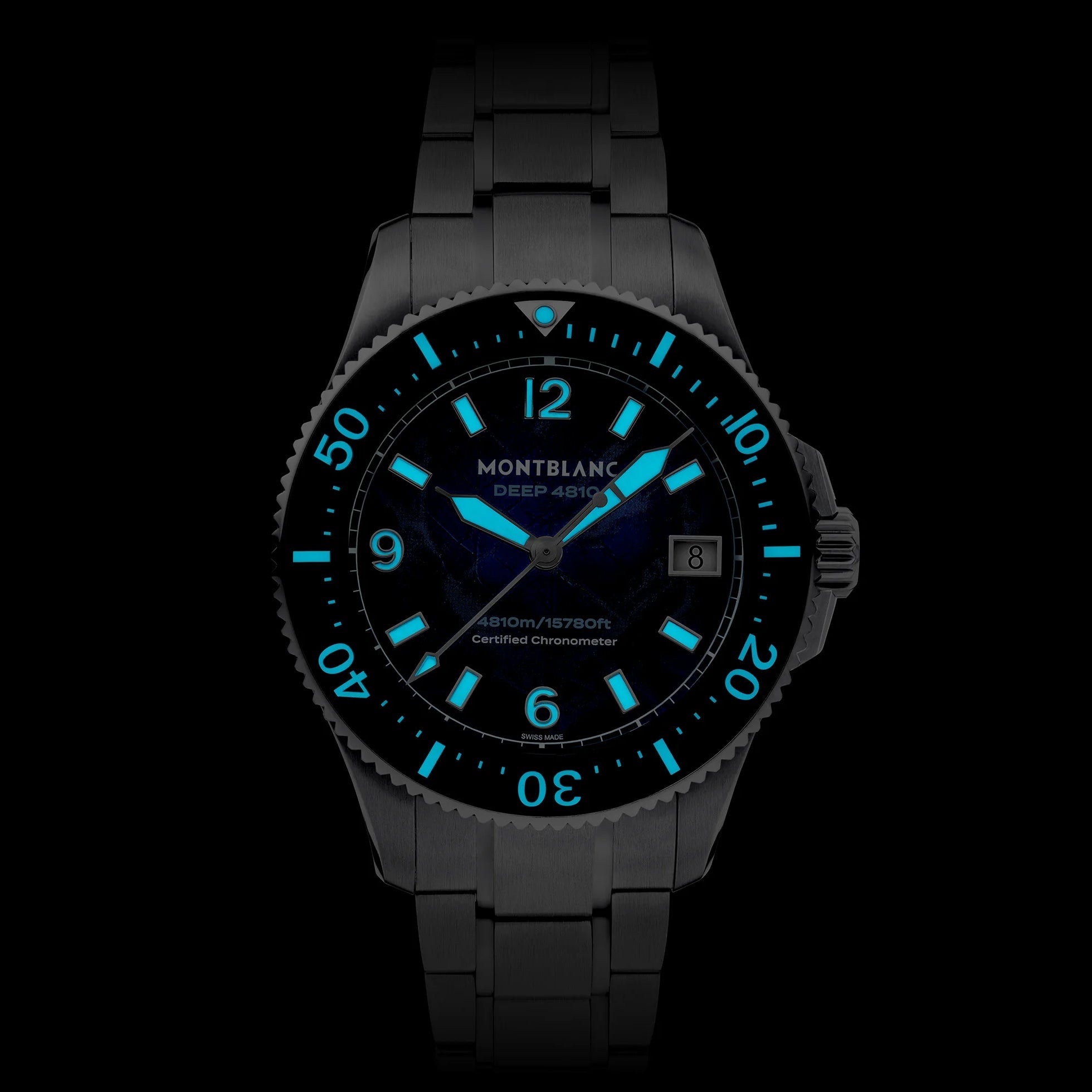 Montblanc orologio Iced Sea 0 Oxygen Deep 4810 43mm blu automatico titanio 135634