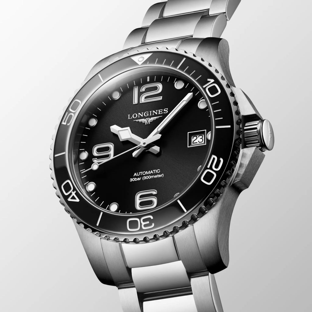 Longines orologio Hydroconquest 39mm nero automatico acciaio