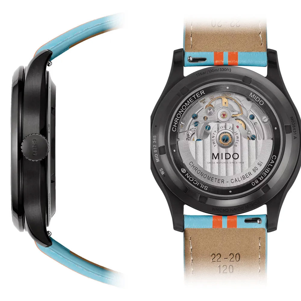 Mido orologio Multifort Chronometer 1 Racer 42mm nero automatico acciaio finitura PVD nero M038.431.36.051.00