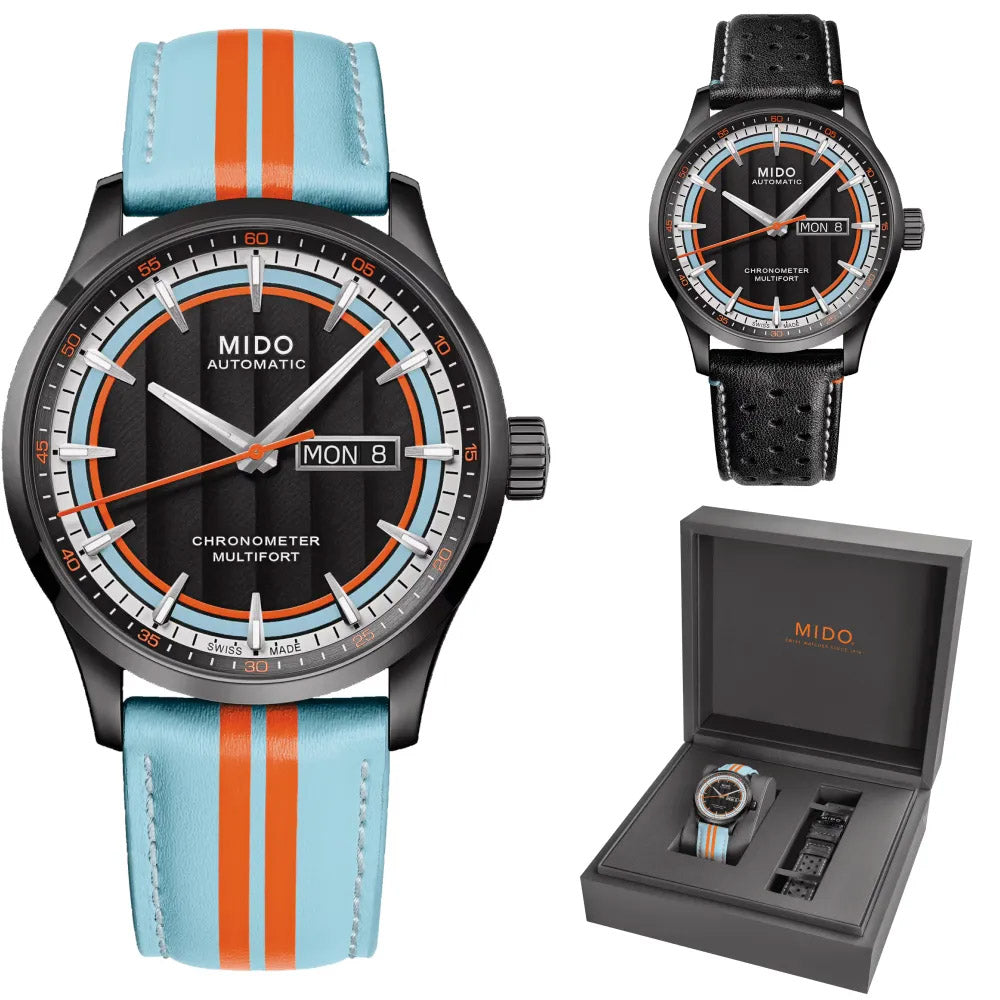 Mido orologio Multifort Chronometer 1 Racer 42mm nero automatico acciaio finitura PVD nero M038.431.36.051.00